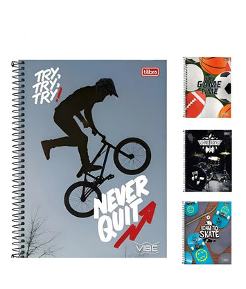 Caderno 10 matérias Vibe Masc- 160 fls