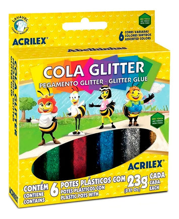 Cola Glitter 6 cores Acrilex