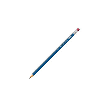 Lápis de escrever com borracha sextavado n.2 - Azul - Faber- Castell