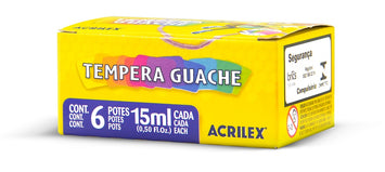 Tinta Guache Escolar 6 Cores - Acrilex
