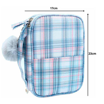 Estojo Box Xadrex com Bolso