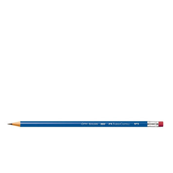 Lápis de escrever com borracha sextavado n.2 - Azul - Faber- Castell