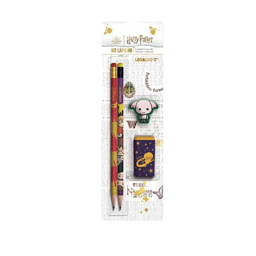 Kit Lápis 2 LápisHB/Apontador/Borracha Harry Potter - Leo&Leo