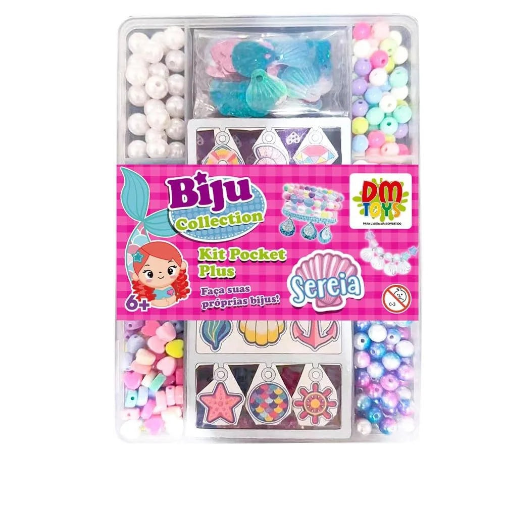 Kit Miçangas Biju Collection Pocket Plus Sereia - DM Toys