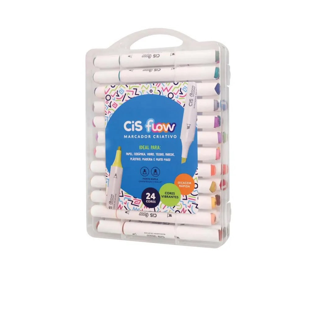 Marcador Criativo FLOW C/24 Cores - CIS
