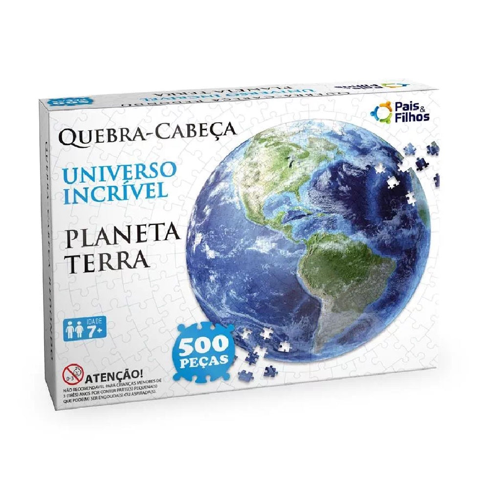Quebra-Cabeça Redondo Planeta Terra C/500 Peças - Pais & Filhos