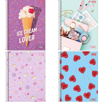 Caderno Universitário 1 matéria Vibe feminino