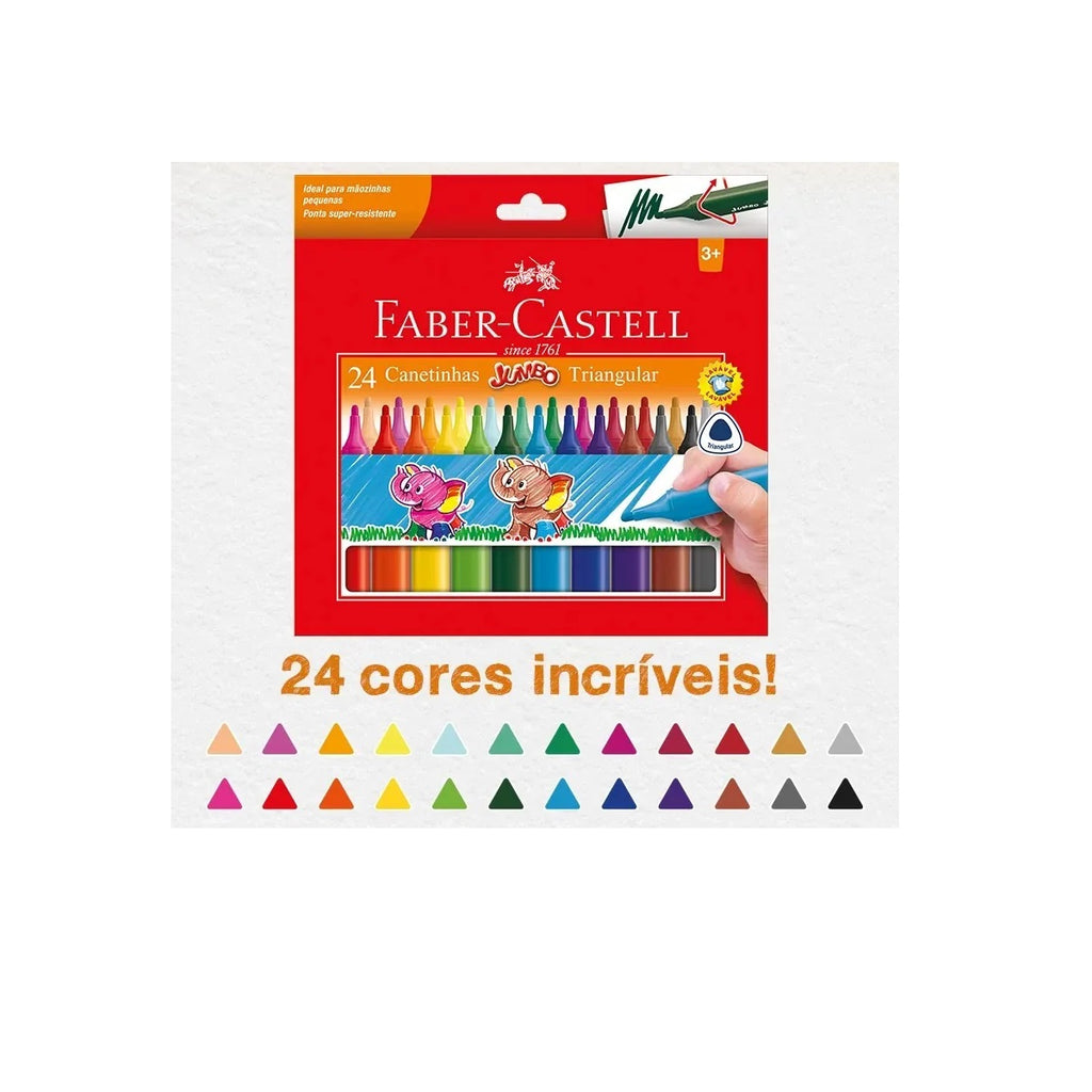 Canetinha Hidrografica Jumbo 24 Cores - Faber-Castell