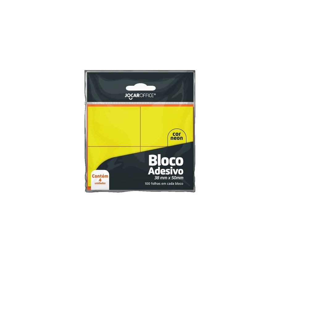 Bloco Adesivo 38x50mm Amarelo neon