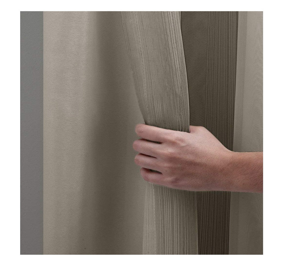 Cortina Carol Voil Cross Listras e Forro 4,00x2,60