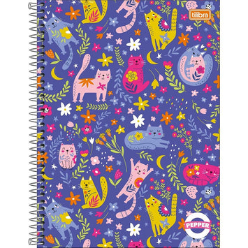 Caderno Capa Dura Universitário 1 Matéria Pepper Feminino 80 Folhas - Tilibra