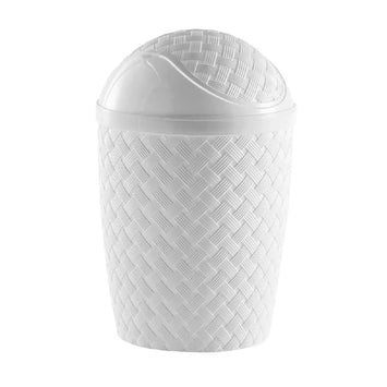 Lixeira Rattan Branca 4,2LTS Basculante - Paramount
