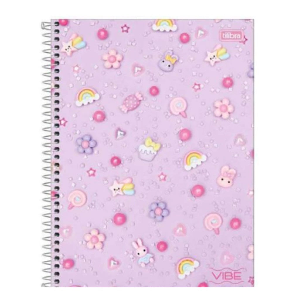 Caderno 16 matérias Vibe Feminino - Tilibra