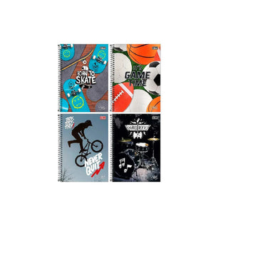 Caderno 16 matérias Vibe Masc - Tilibra