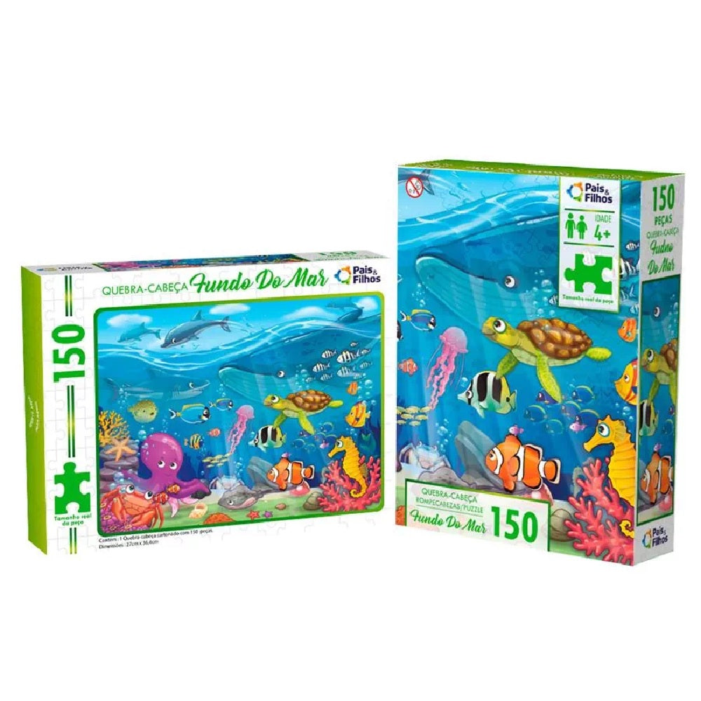 Brinquedo Quebra-Cabeça Fundo Do mar C/150 Peças - Pais & Filhos