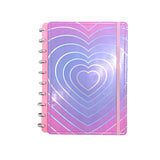 Caderno com Disco -  Coração Holografico
