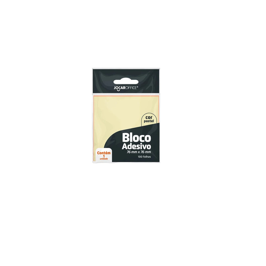 Bloco Adesivo 76x76 mm Amarelo Pastel
