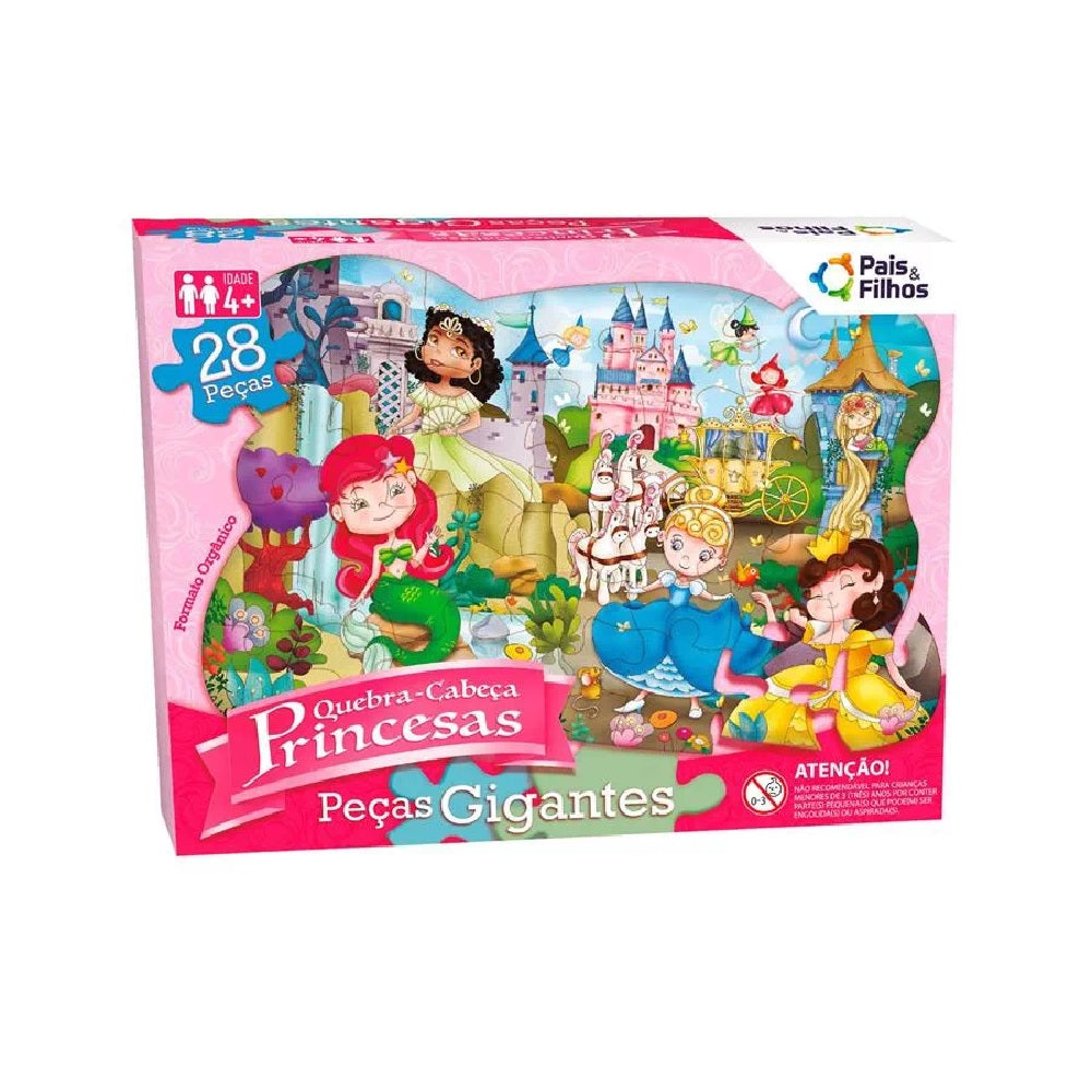 Brinquedo Quebra-Cabeça Princesas C/28 Peças - Pais & Filhos