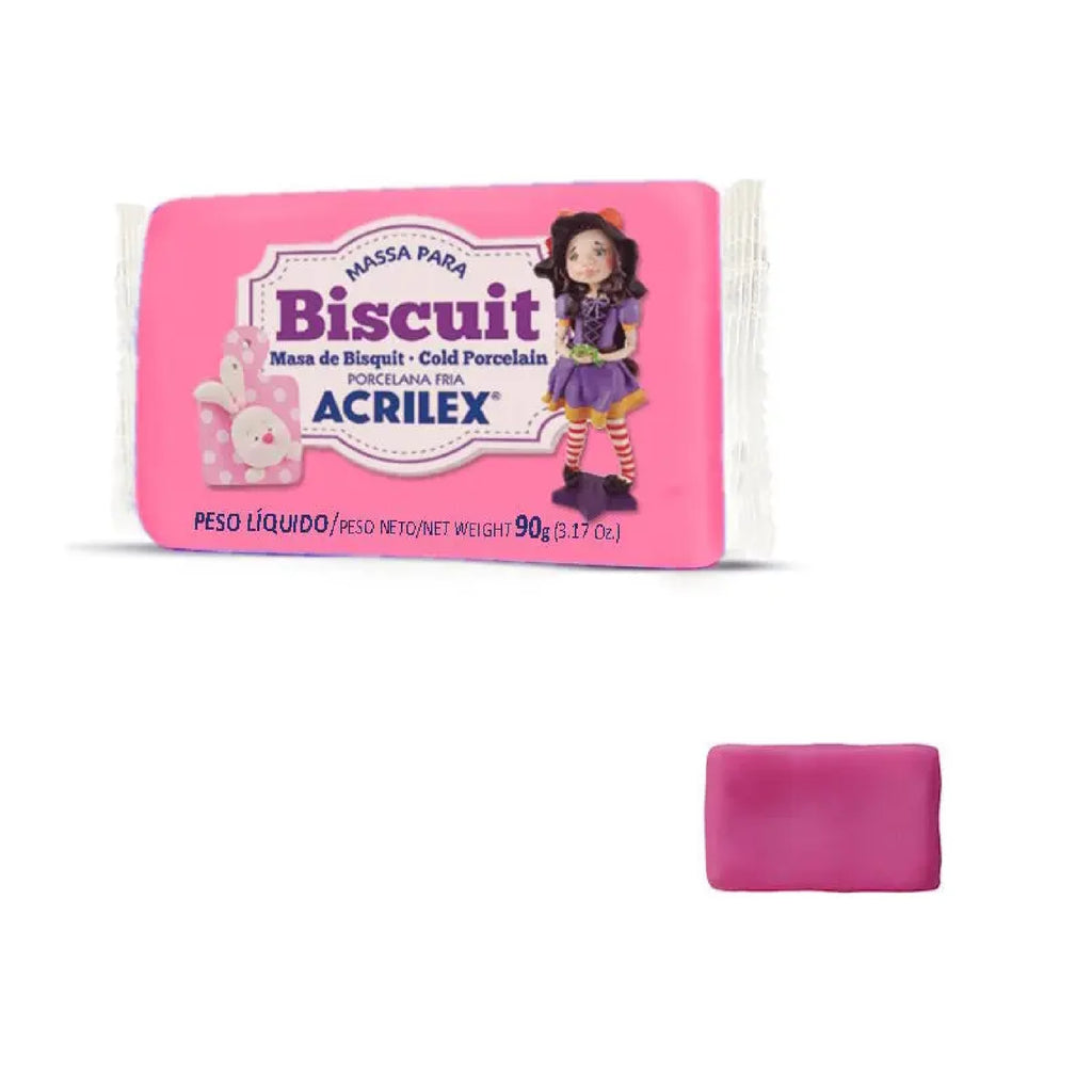 Massa para Biscuit 90g - Rosa Escuro