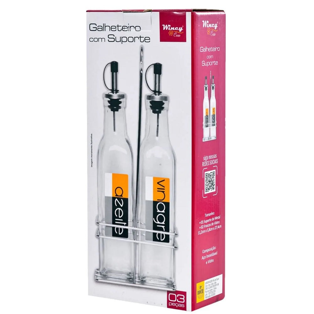 Galheteiro Com Suporte C/3 Peças - Wincy