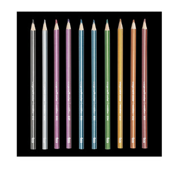 Lápis de cor 10 Cores Métalico Mega Soft Color