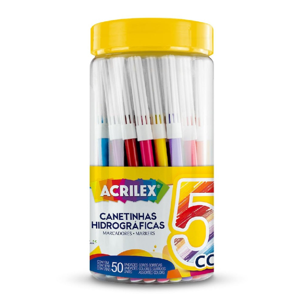 Canetinhas Hidrográficas 50 cores - Acrilex