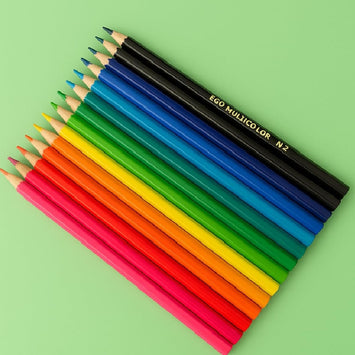 Lápis De Cor Multicolor - 12 Cores + 2 lápis Grafite