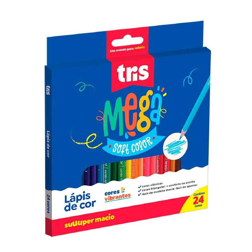 Lapis de Cor 24 cores Mega Soft