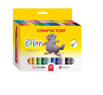 Caneta Hidrográfica 24 cores - Compactor Color