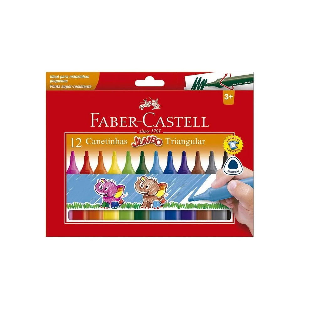 Canetinha Hidrografica Jumbo 12 Cores - Faber-Castell