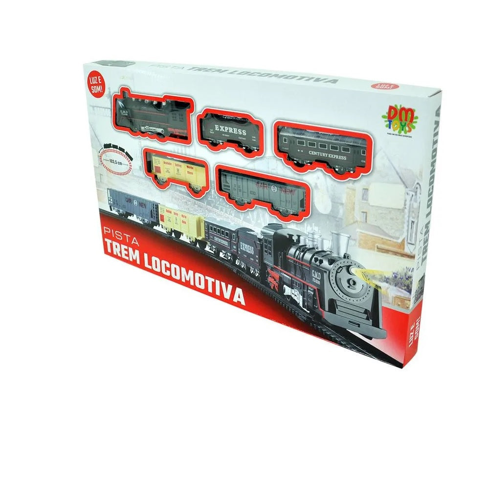 Pista Trem Locomotiva 103,5cm - DM Toys