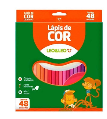 Lápis de Cor c/48 Cores - Leo&Leo