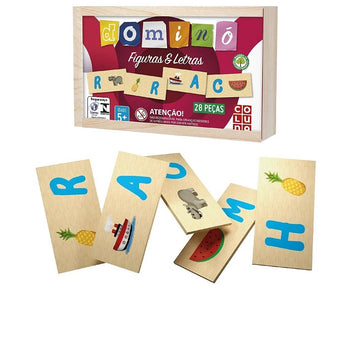 Brinquedo Educativo Dominó Figuras e Letras - Pais & Filhos