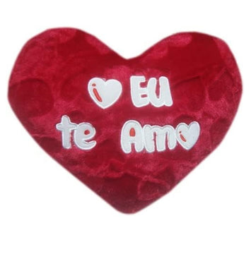 Almofada Coração Frase Eu te Amo