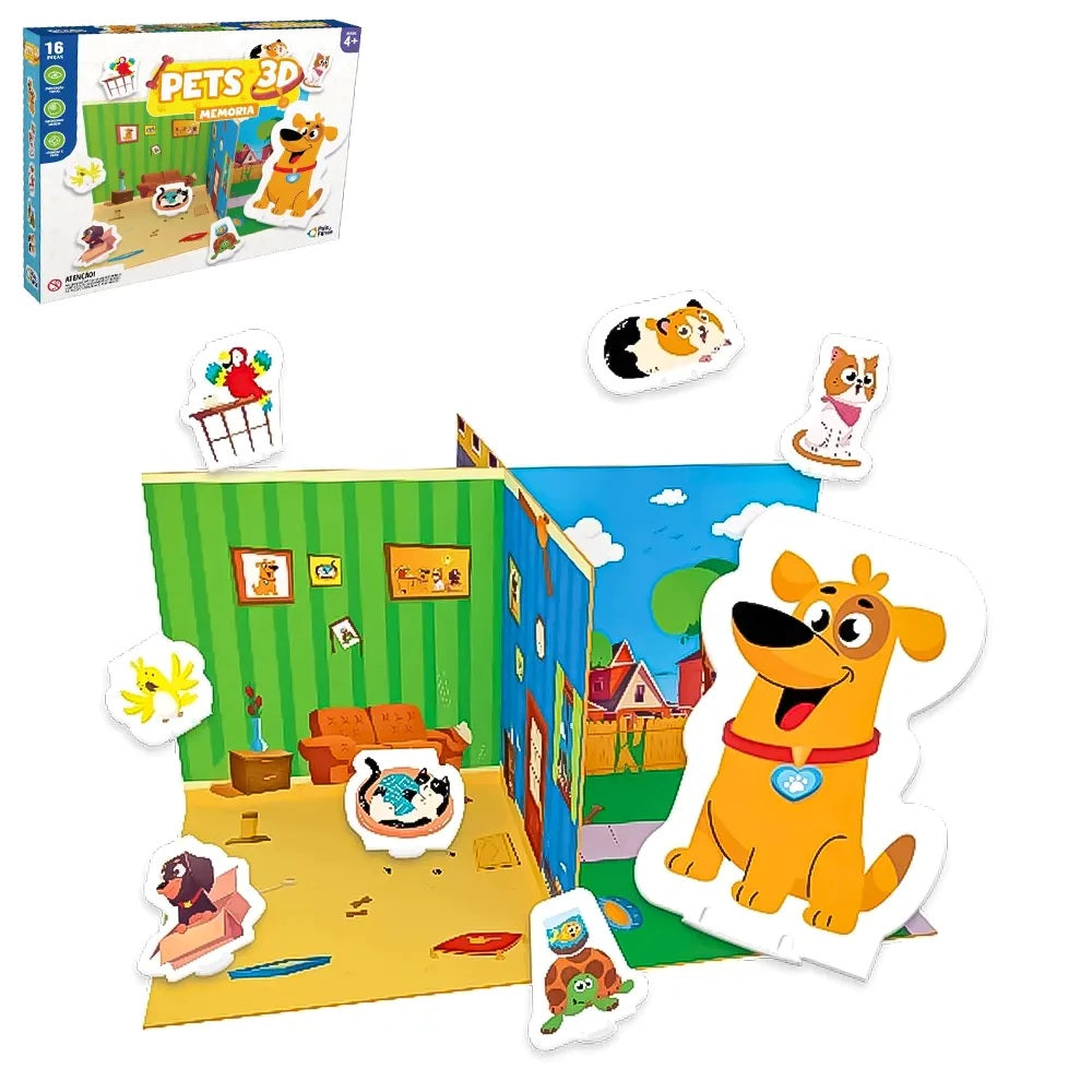 Jogo Pets 3D Memória - Pais & Filhos
