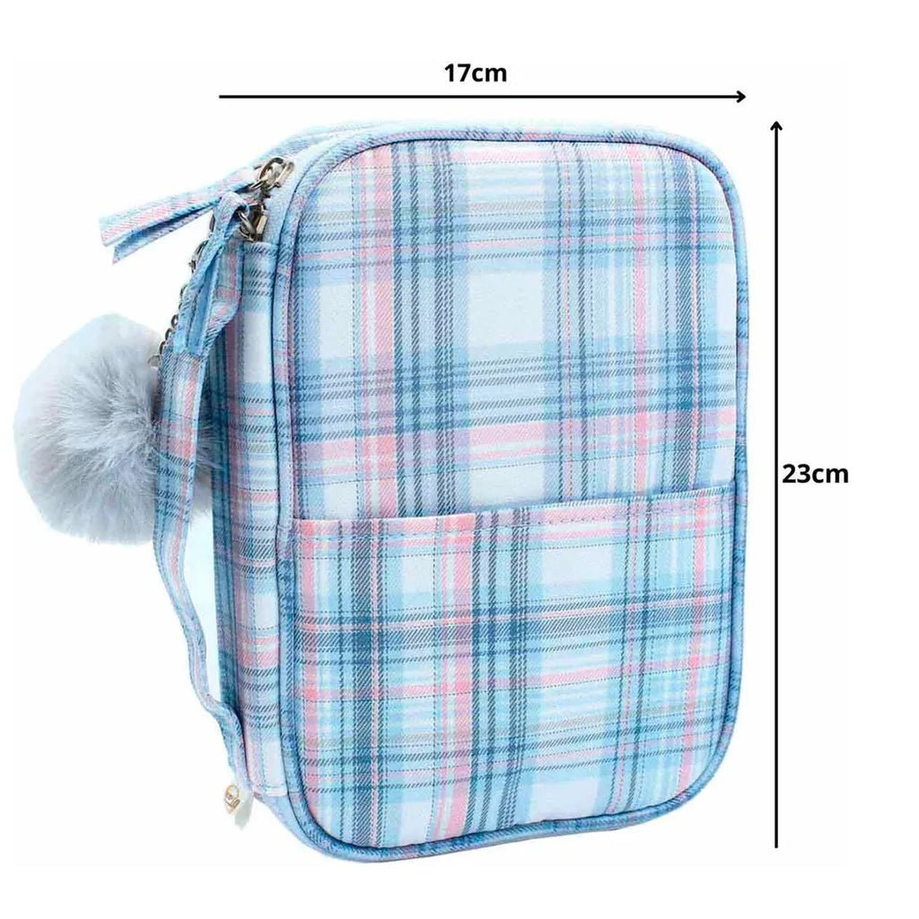 Estojo Box Xadrex com Bolso