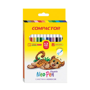 Canetinhas Hidrográficas 12 cores - Compactor