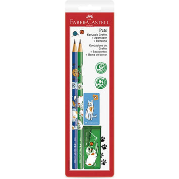Kit Escolar Pets C/4 Peças - Faber Castel