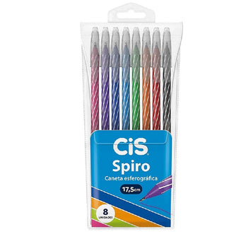 Kit Canetas Esferográficas Spiro C/8 - CIS