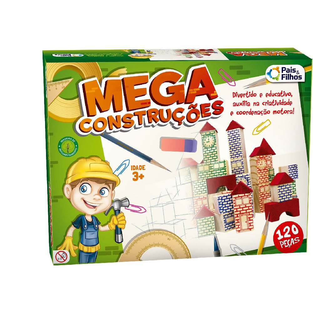 Brinquedo Para Montar Mega Construções 120 Peças - Pais & filhos