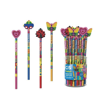 Lápis Grafite HB Fantasia Borrachas Divertidas