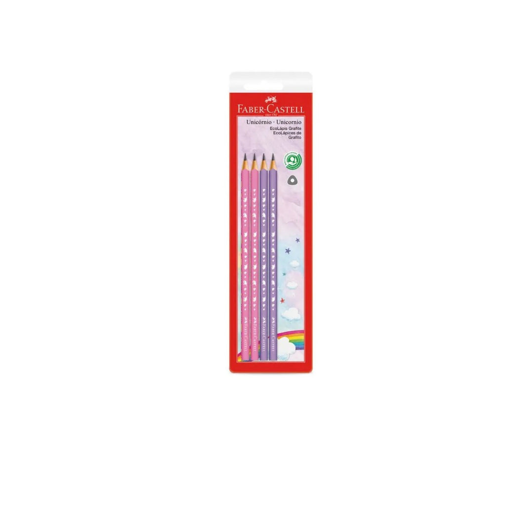 Kit Lápis De Escrever Unicórnio C/4 Unidades - Faber Castell