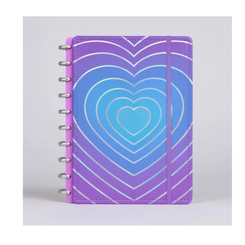 Caderno com Disco -  Coração Holografico