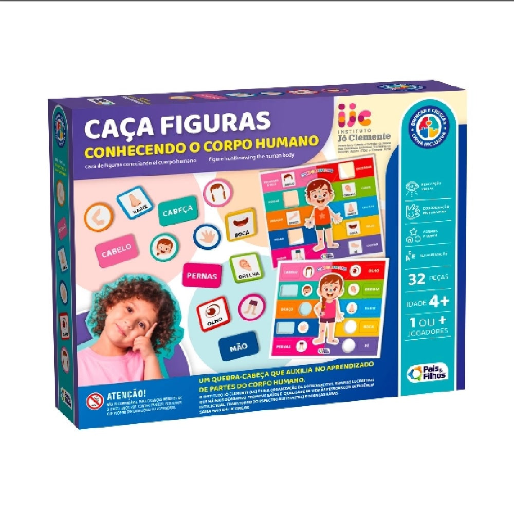 Brinquedo Jogo Caça Figuras Conhecendo o Corpo Humano - Pais & Filhos
