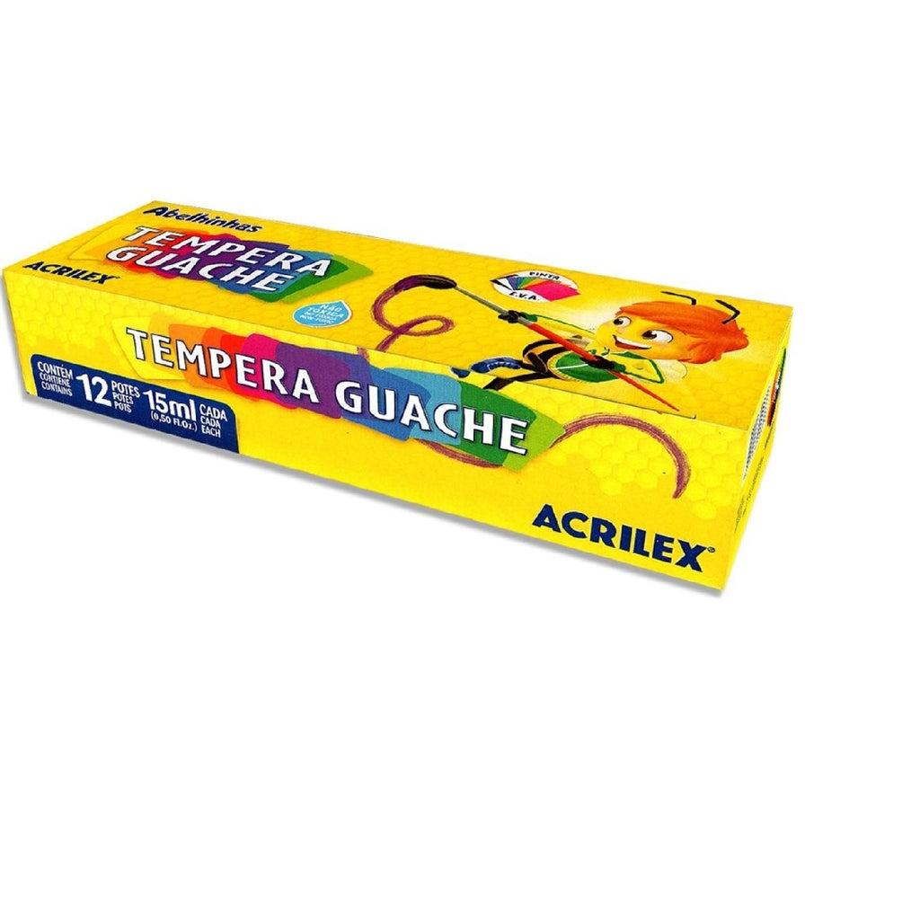 Tinta Guache Escolar 12 Cores - Acrilex