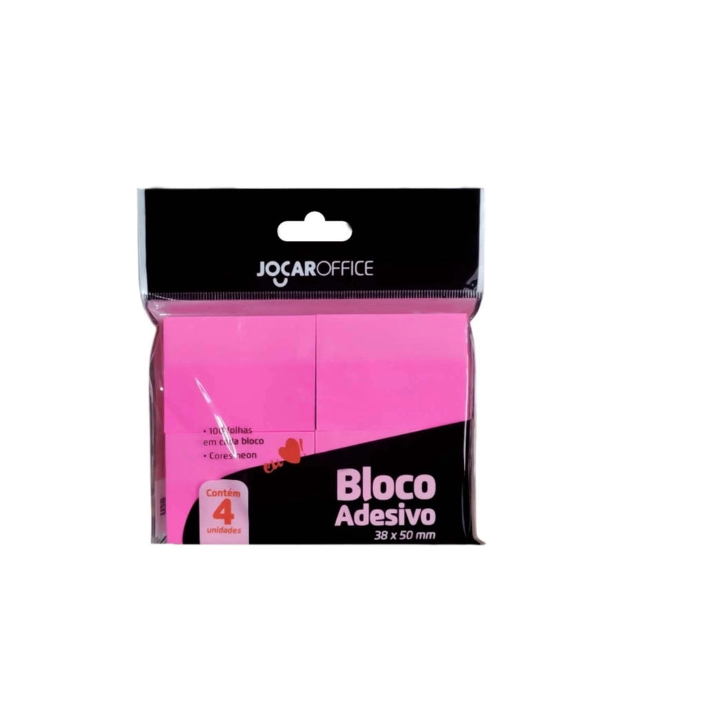 Bloco Adesivo 38x50mm Rosa